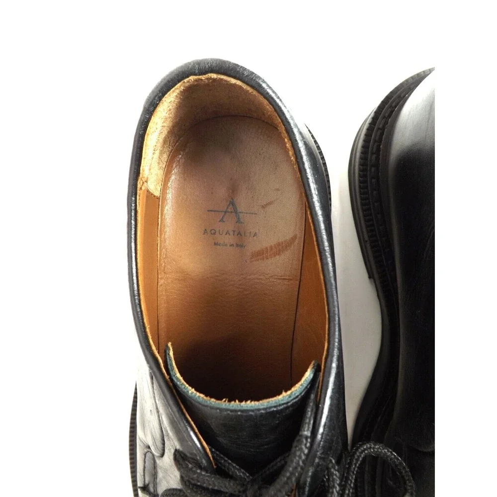 Aquatalia Made in Italy Black Leather Oxford # 449669 - Men's size 9 M